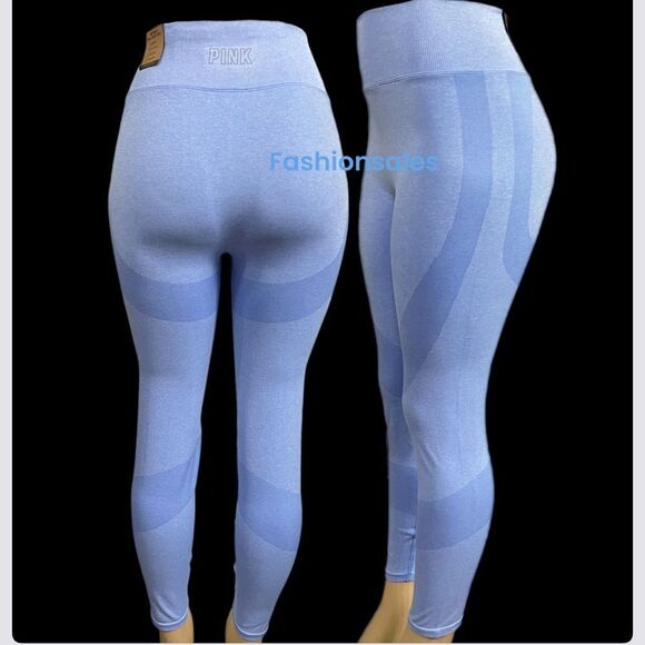 Victoria Secret PINK Seamless Workout Tight High Waist Full length tight blue - Picture 1 of 4